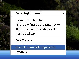 blocca barra applicazioni