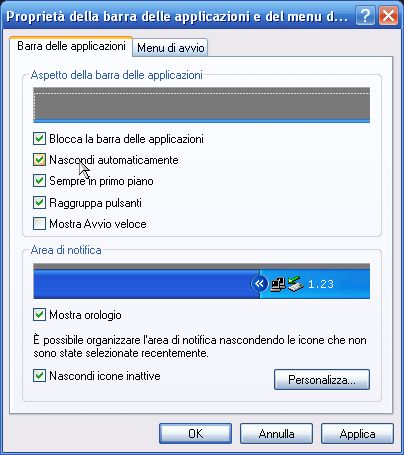 nascondi automaticamente